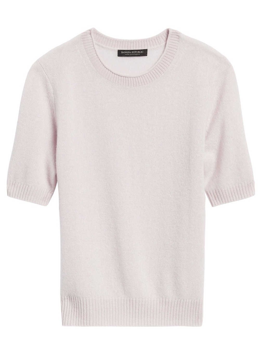 Banana Republic Cashmere Short Sleeve Sweater Quiet Luxury Soft Rare Selenite M